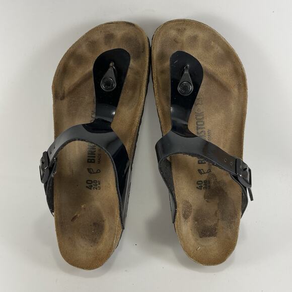 Birkenstock Gizeh Thong Sandals Women Size 40 US Size 9-9.5 Black BirkoFlor - Picture 6 of 9